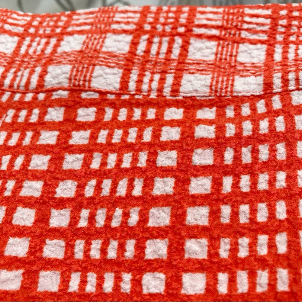 STINE GOYA Orange White plaid gingham print high waist flare Pants - Picture 13 of 16